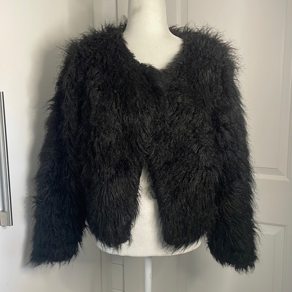 Black Fluffy Cozy Jacket
